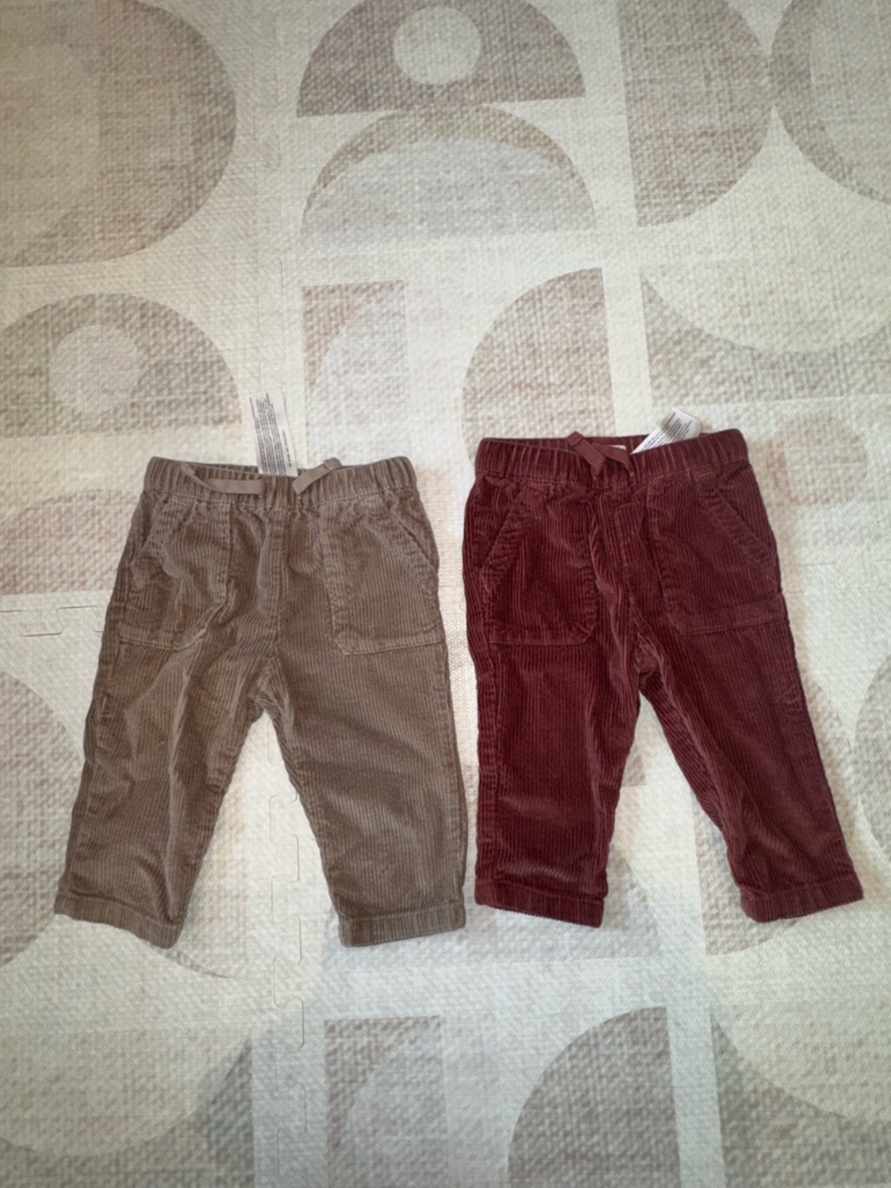 Carters Little Planet Corduroy Pull-On Pants in Brown and Burgundy